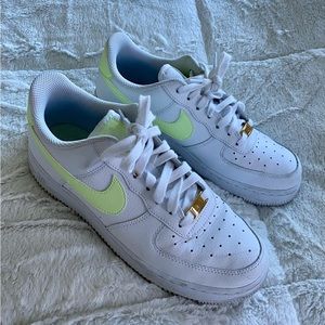 Air force 1s with neon yellow